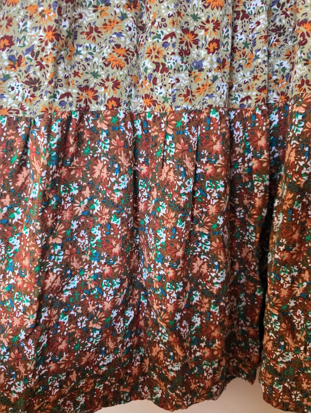 Natural Life Lucia Floral Tiered Maxi Dress M Oversized Boho Cottagecore Prairie - Picture 7 of 12